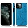 iPhone 14 hoesje - Backcover - Pasjeshouder - Portemonnee - Bloemenprint - Kunstleer - Blauw
