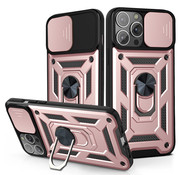 JVS Products iPhone 14 Rugged Armor Back Cover Hoesje met Camera Bescherming - Stevig - Heavy Duty - TPU - Apple iPhone 14 - Rose Goud