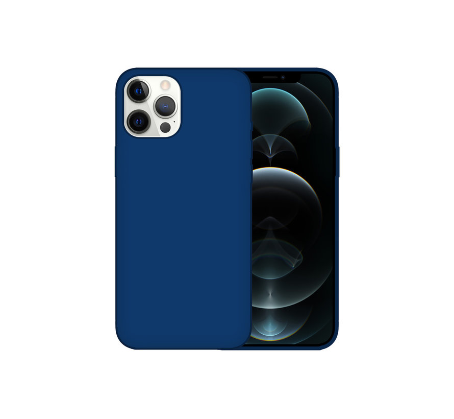 iPhone 14 Case Hoesje Siliconen Back Cover - Apple iPhone 14 - Midnight Blue/Donker Blauw kopen