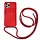 iPhone 14 hoesje - Backcover - Koord - Pasjeshouder - Portemonnee - TPU - Rood