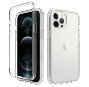 JVS Products iPhone 14 Pro Full Body Hoesje - 2-delig Back Cover Siliconen Case TPU Schokbestendig - Apple iPhone 14 Pro – Transparant