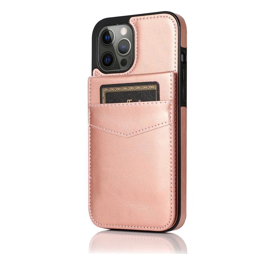 iPhone 14 Plus hoesje - Backcover - Pasjeshouder - Portemonnee - Kunstleer - Rose Goud kopen