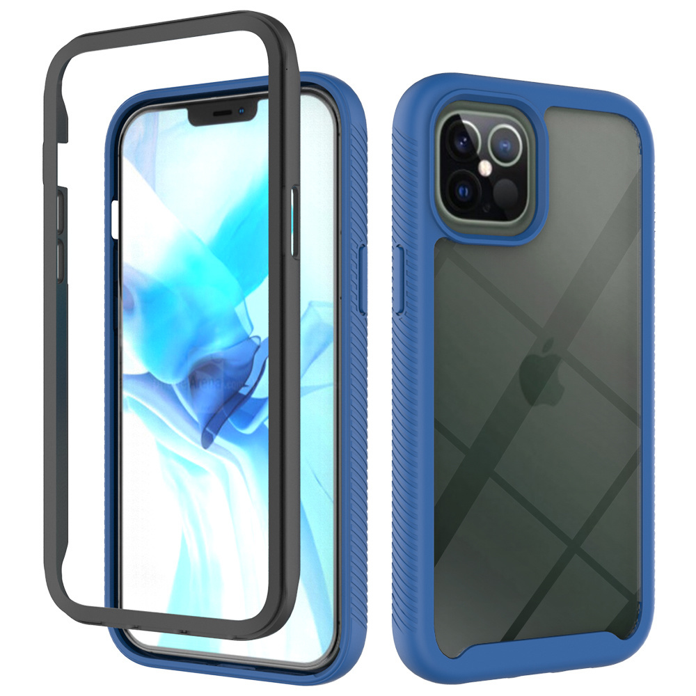 iPhone 14 Plus hoesje - Backcover - 2 delig - Schokbestendig - TPU - Donkerblauw afbeelding