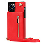 iPhone 14 Plus hoesje - Backcover - Pasjeshouder - Portemonnee - Koord - Kunstleer - Rood kopen
