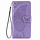 iPhone 14 Plus hoesje - Bookcase - Pasjeshouder - Portemonnee - Vlinderpatroon - Kunstleer - Paars