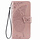 iPhone 14 Plus hoesje - Bookcase - Pasjeshouder - Portemonnee - Vlinderpatroon - Kunstleer - Rose Goud