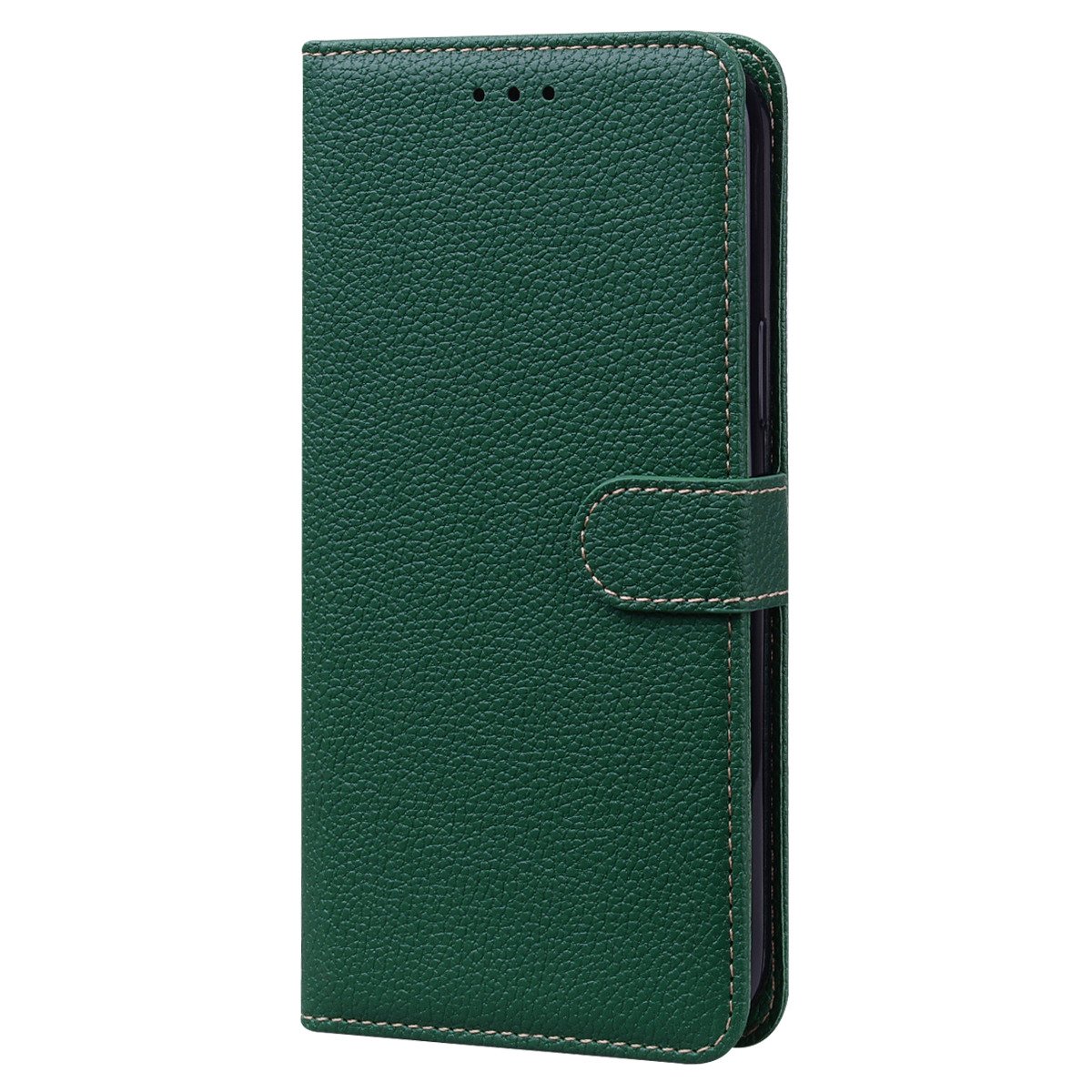 iPhone 14 Plus Book case Hoesje met Camera Bescherming - Kunstleer - Pasjeshouder - Koord - iPhone 14 Plus Groen