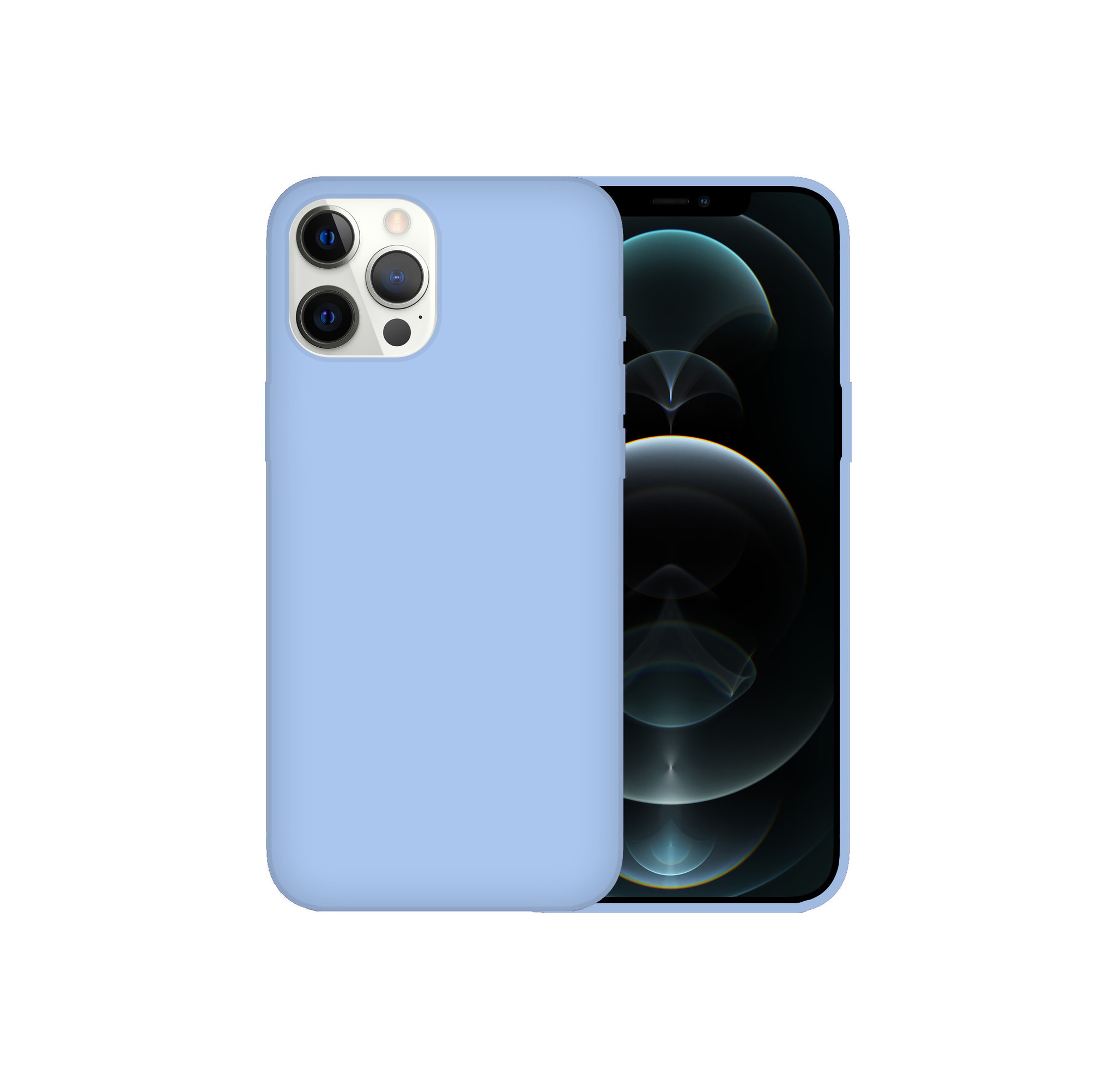 iPhone 14 Plus Case Hoesje Siliconen Back Cover - Apple iPhone 14 Plus - Paars/Blauw