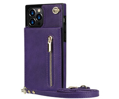 JVS Products Samsung Galaxy S23 hoesje - Backcover - Pasjeshouder - Portemonnee - Koord - Kunstleer - Paars