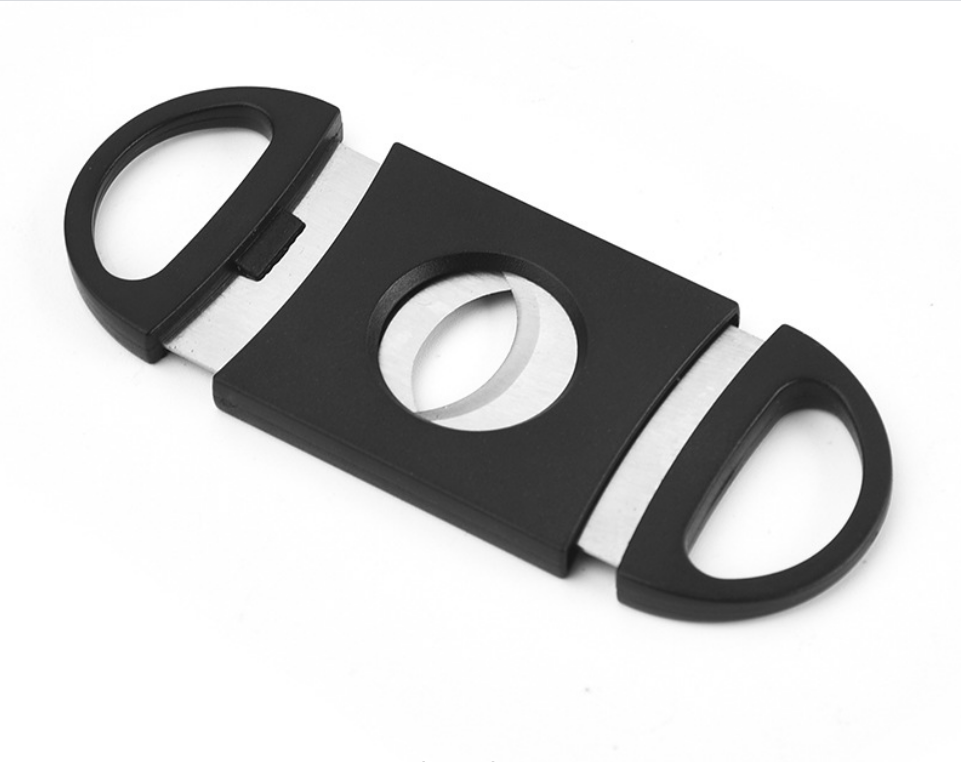 Sigarenknipper - Sigarensnijder - Sigaar Knippen - Ovaal - Kunststof - Tot 22 mm dik - Zwart - 1 stuk afbeelding
