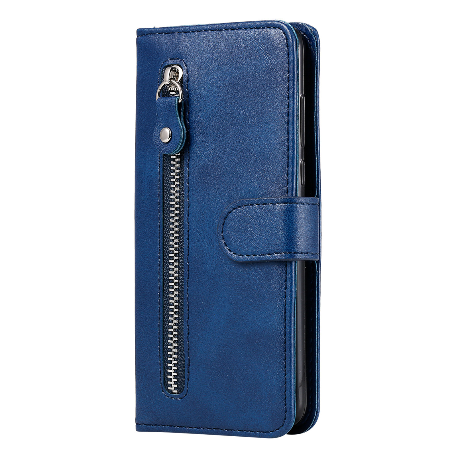 Google Pixel 6 Pro hoesje - Bookcase - Pasjeshouder - Portemonnee - Rits - Kunstleer - Blauw afbeelding