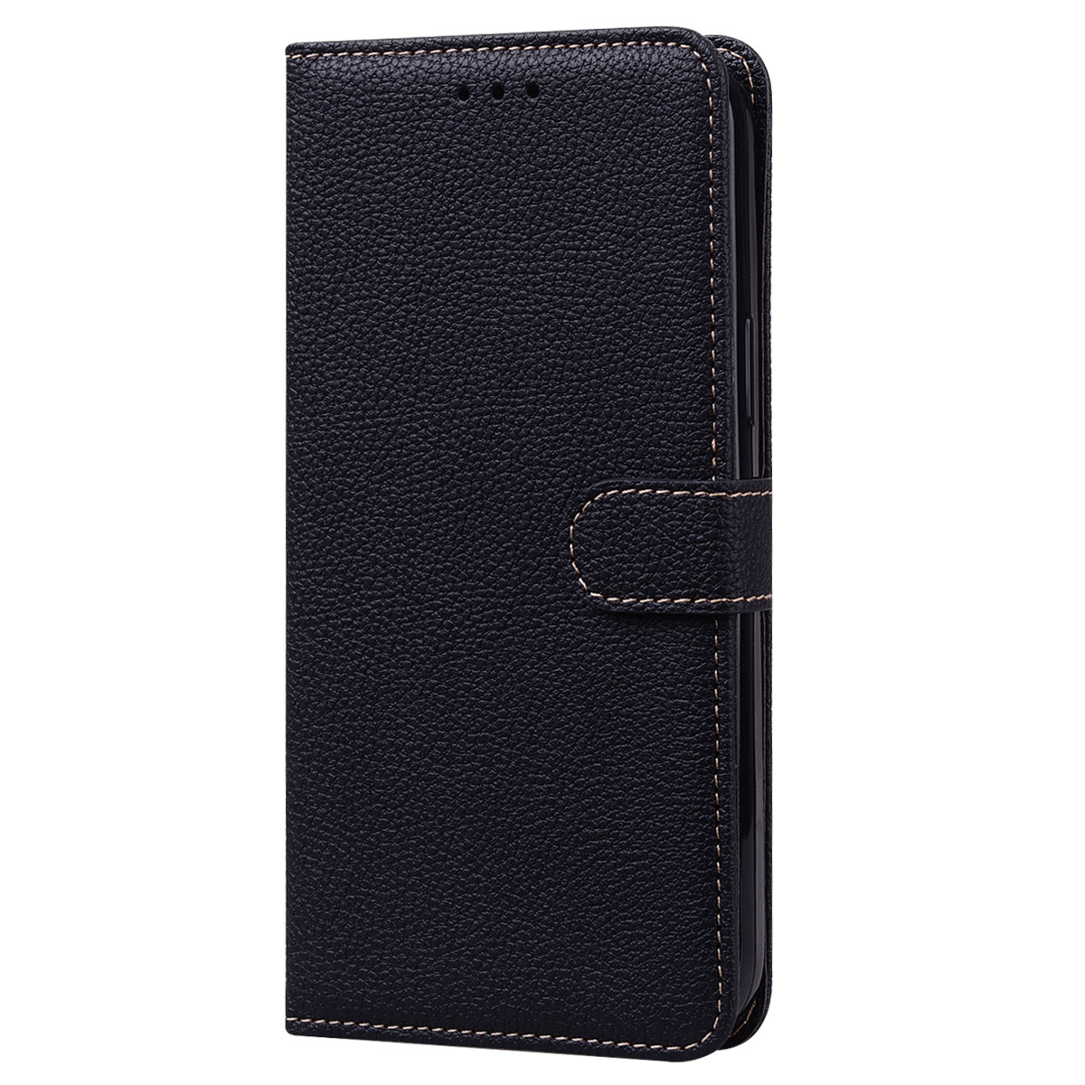 OPPO A16 Book Case Hoesje met Camera Bescherming - TPU - Pasjeshouder - Koord - OPPO A16 - Zwart