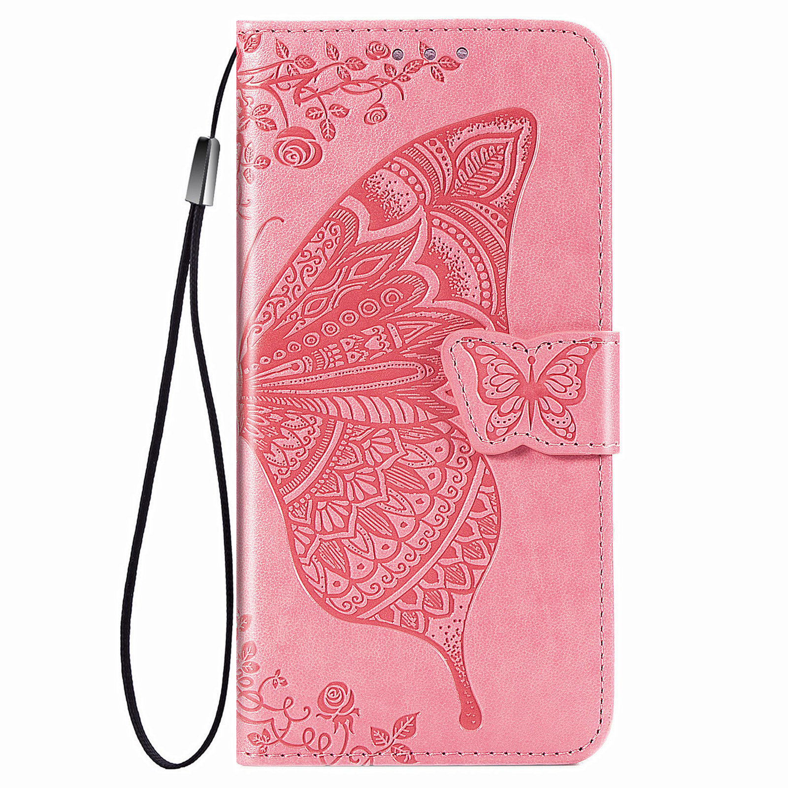 OPPO A57 Book Case Hoesje met Patroon - Vlinderpatroon - Kunstleer - Pasjeshouder - OPPO A57 - Roze