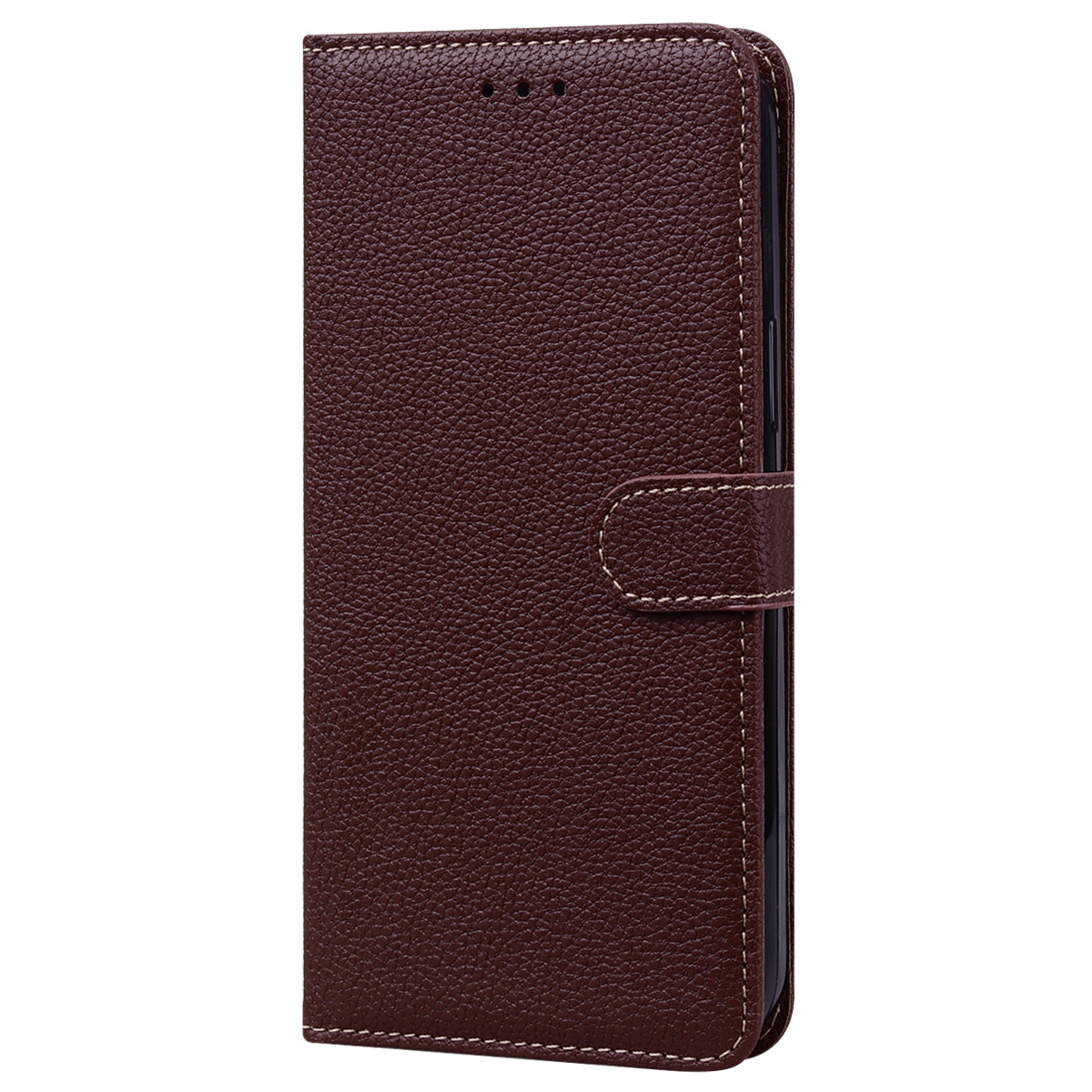 OPPO A77 hoesje - Bookcase - Koord - Pasjeshouder - Portemonnee - Camerabescherming - Kunstleer - Donkerbruin afbeelding