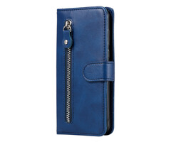 JVS Products OPPO A94 hoesje - Bookcase - Pasjeshouder - Portemonnee - Rits - Kunstleer - Blauw