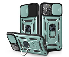 JVS Products OPPO Find X3 Lite hoesje - Backcover - Rugged Armor - Camerabescherming - Extra valbescherming - TPU - Groen