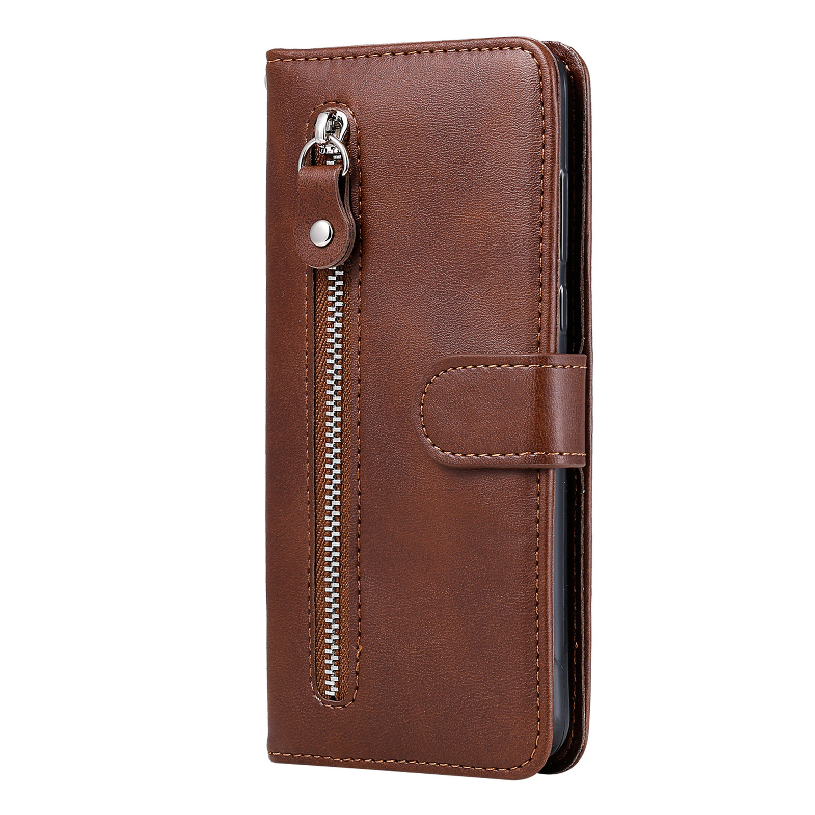 OPPO Find X5 Pro hoesje - Bookcase - Pasjeshouder - Portemonnee - Rits - Kunstleer - Bruin afbeelding