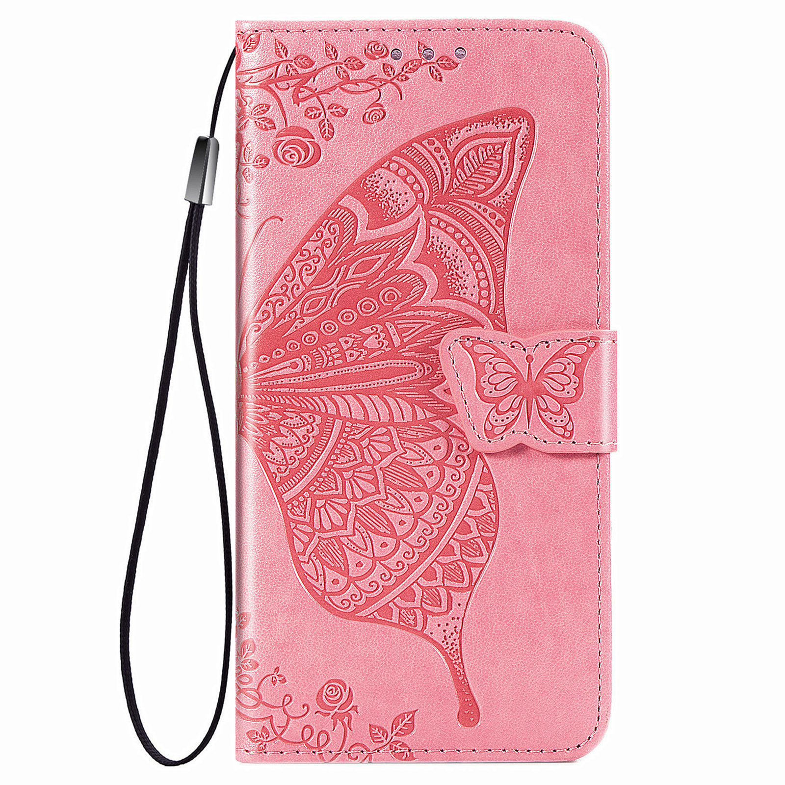Xiaomi 11T hoesje - Bookcase - Pasjeshouder - Portemonnee - Vlinderpatroon - Kunstleer - Roze afbeelding