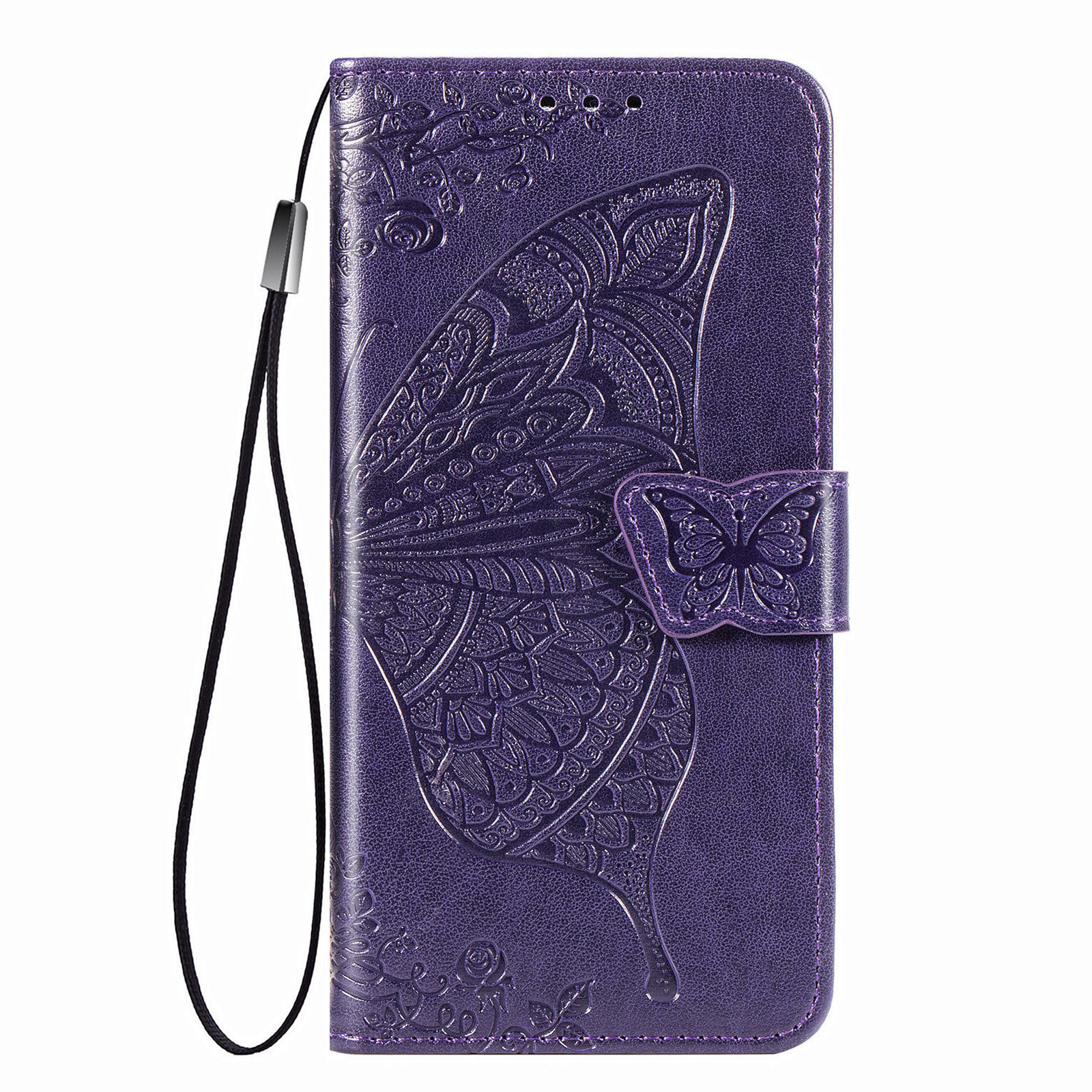 Xiaomi 11T Pro hoesje - Bookcase - Pasjeshouder - Portemonnee - Vlinderpatroon - Kunstleer - Donkerpaars afbeelding
