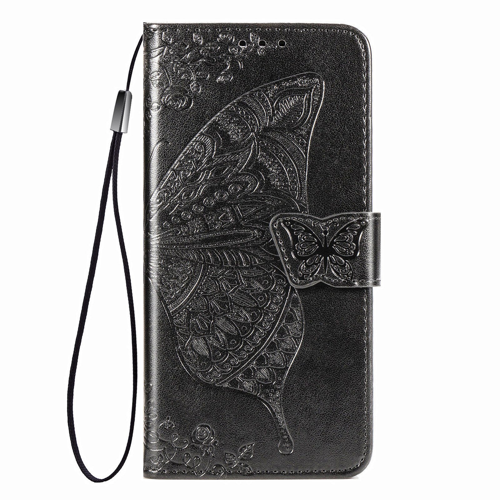 Xiaomi 12T Book Case Hoesje met Patroon - Vlinderpatroon - Kunstleer - Pasjeshouder - Xiaomi 12T - Zwart