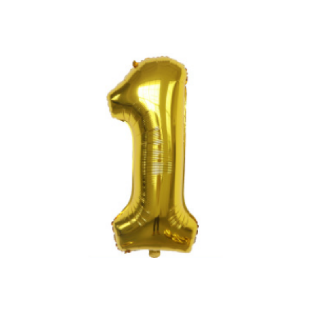 Cijferballon XL 1 - Goud - Feestversiering - 32 inch