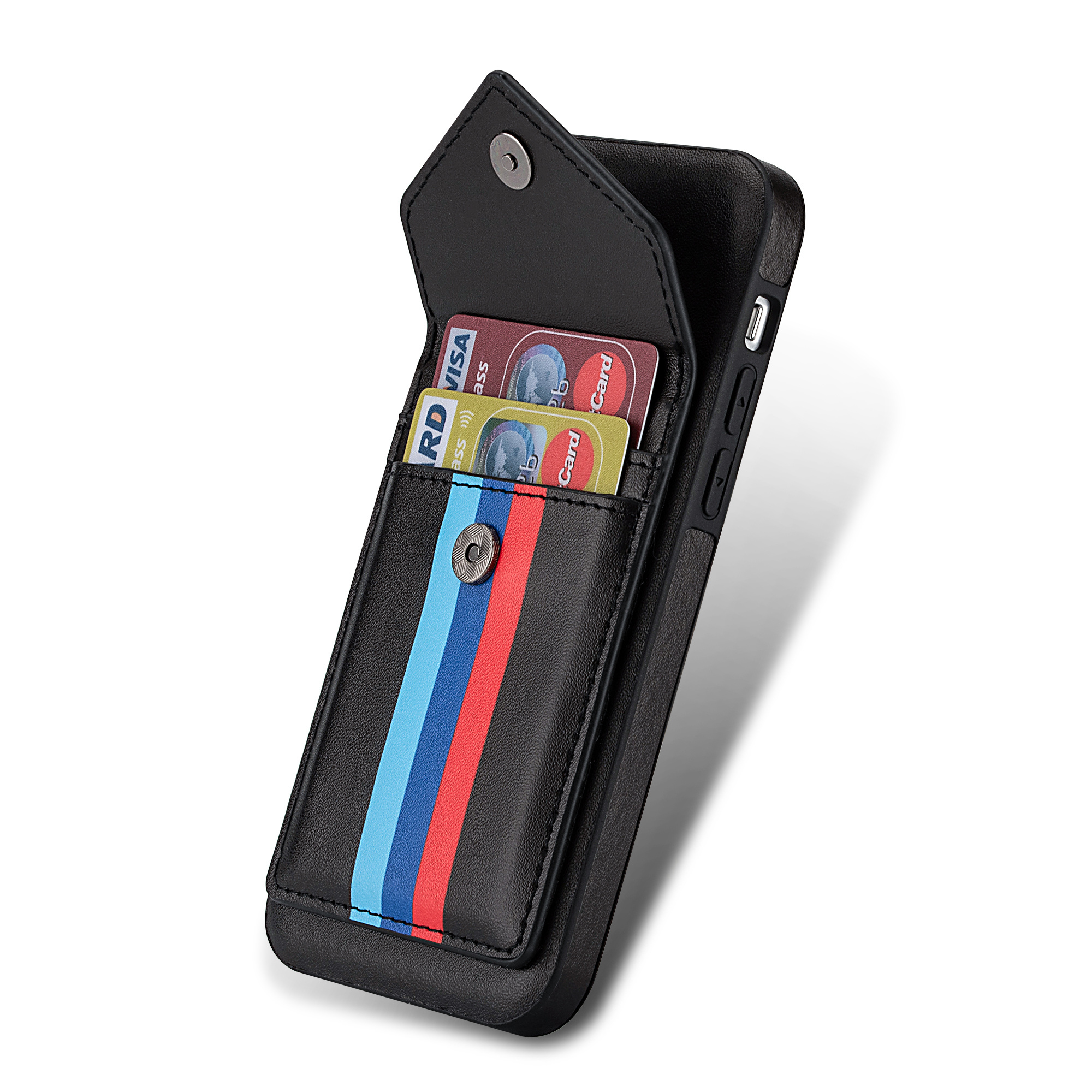 Samsung Galaxy Note 20 hoesje - Backcover - Patroon - Pasjeshouder - Portemonnee - Kunstleer - Zwart afbeelding