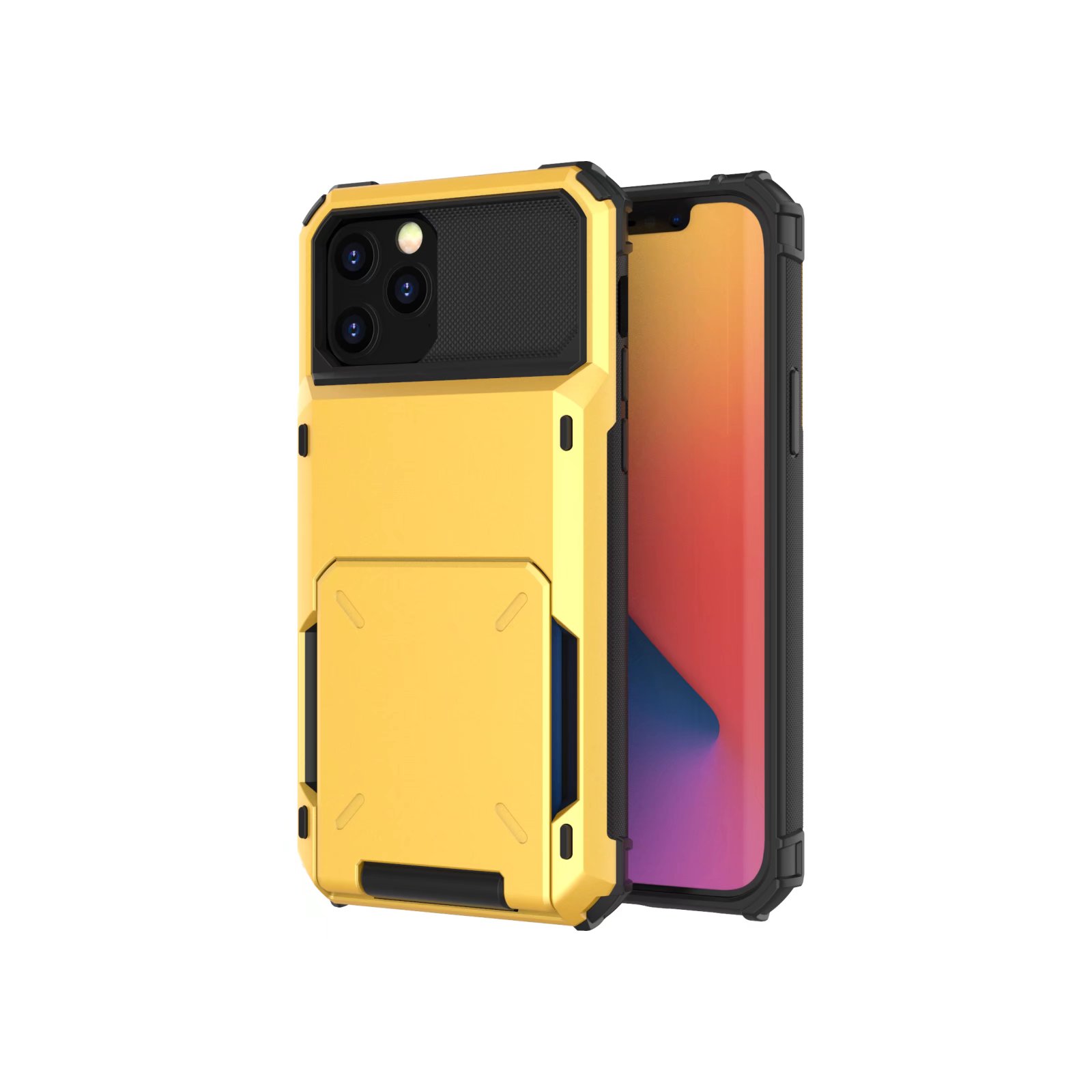 iPhone 11 Pro Back Cover Hoesje - Pasjeshouder - Shockproof - TPU - Hardcase - iPhone 11 Pro - Geel