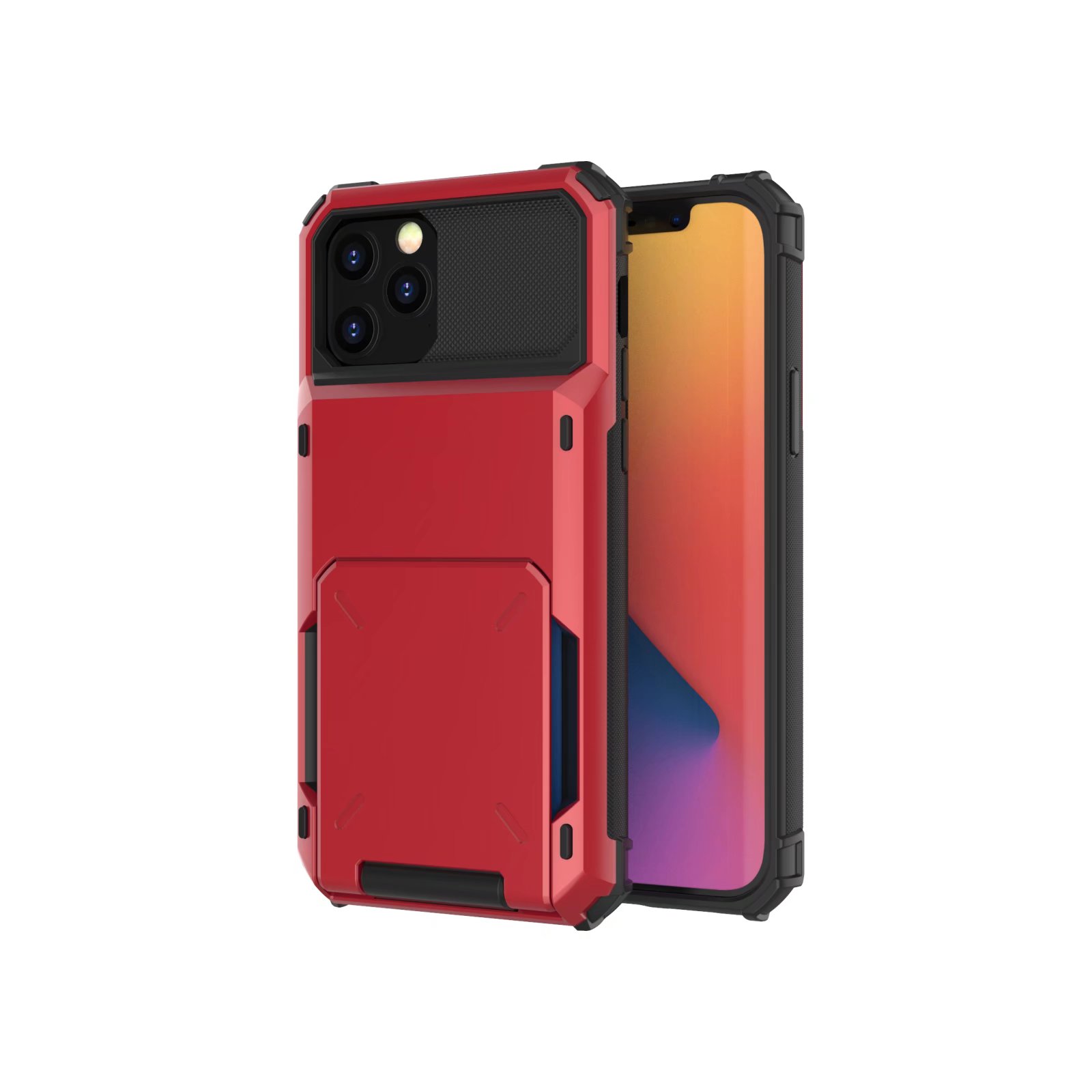 iPhone 11 Pro Back Cover Hoesje - Pasjeshouder - Shockproof - TPU - Hardcase - iPhone 11 Pro - Rood