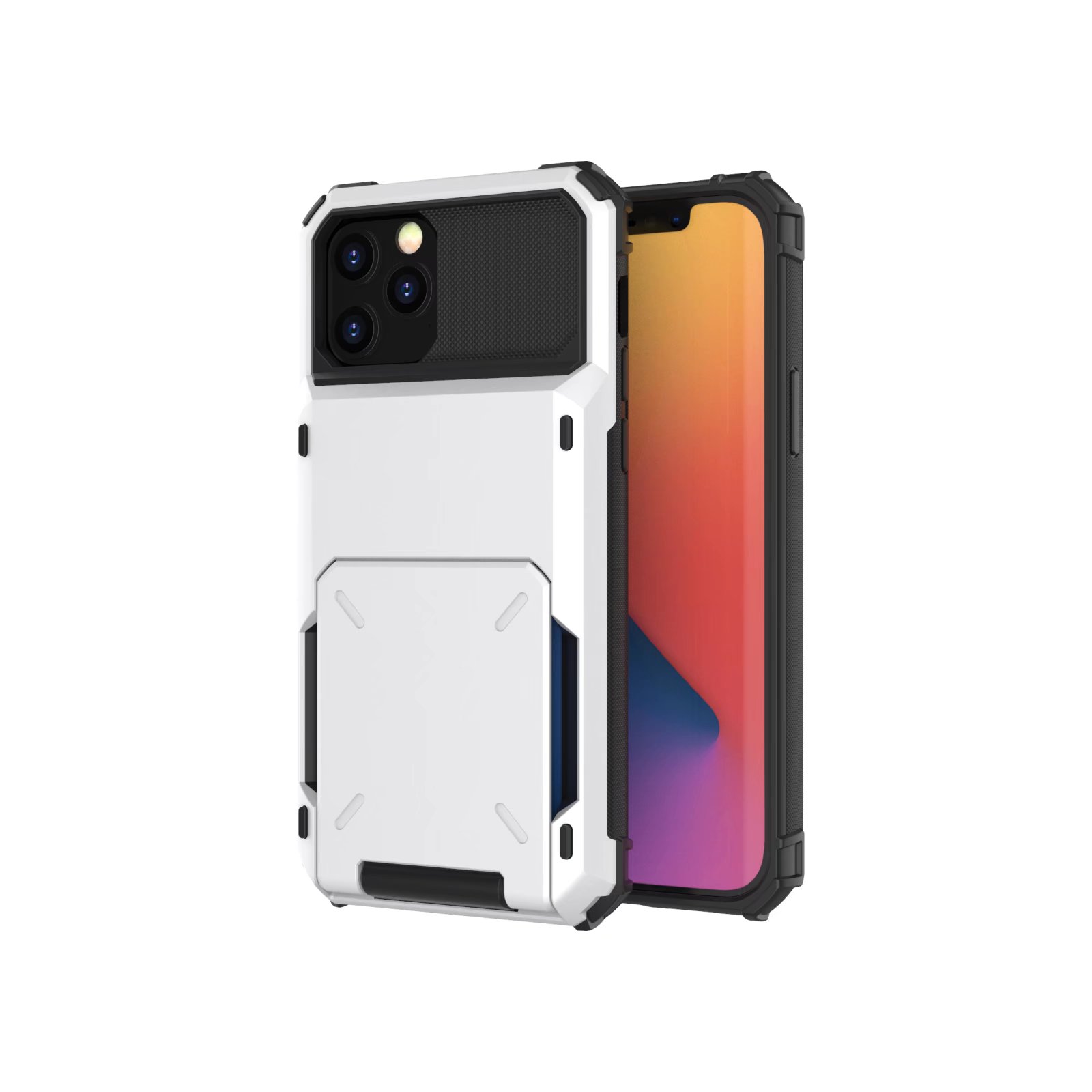 iPhone XS Back Cover Hoesje - Pasjeshouder - Shockproof - TPU - Hardcase - iPhone XS - Wit