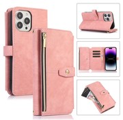 JVS Products iPhone 14 Pro hoesje - Bookcase - Koord - Pasjeshouder - Portemonnee - Kunstleer - Roze