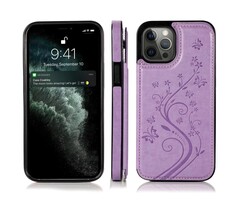 JVS Products Samsung Galaxy A54 5G hoesje - Backcover - Pasjeshouder - Portemonnee - Bloemenprint - Kunstleer - Paars