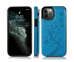 JVS Products Samsung Galaxy A54 5G hoesje - Backcover - Pasjeshouder - Portemonnee - Bloemenprint - Kunstleer - Blauw