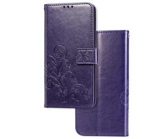 JVS Products Samsung Galaxy A34 5G hoesje - Bookcase - Pasjeshouder - Portemonnee - Bloemenprint - Kunstleer - Paars