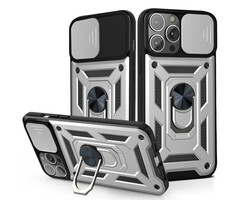 JVS Products Samsung Galaxy A54 5G hoesje - Backcover - Rugged Armor - Camerabescherming - Extra valbescherming - TPU - Zilver