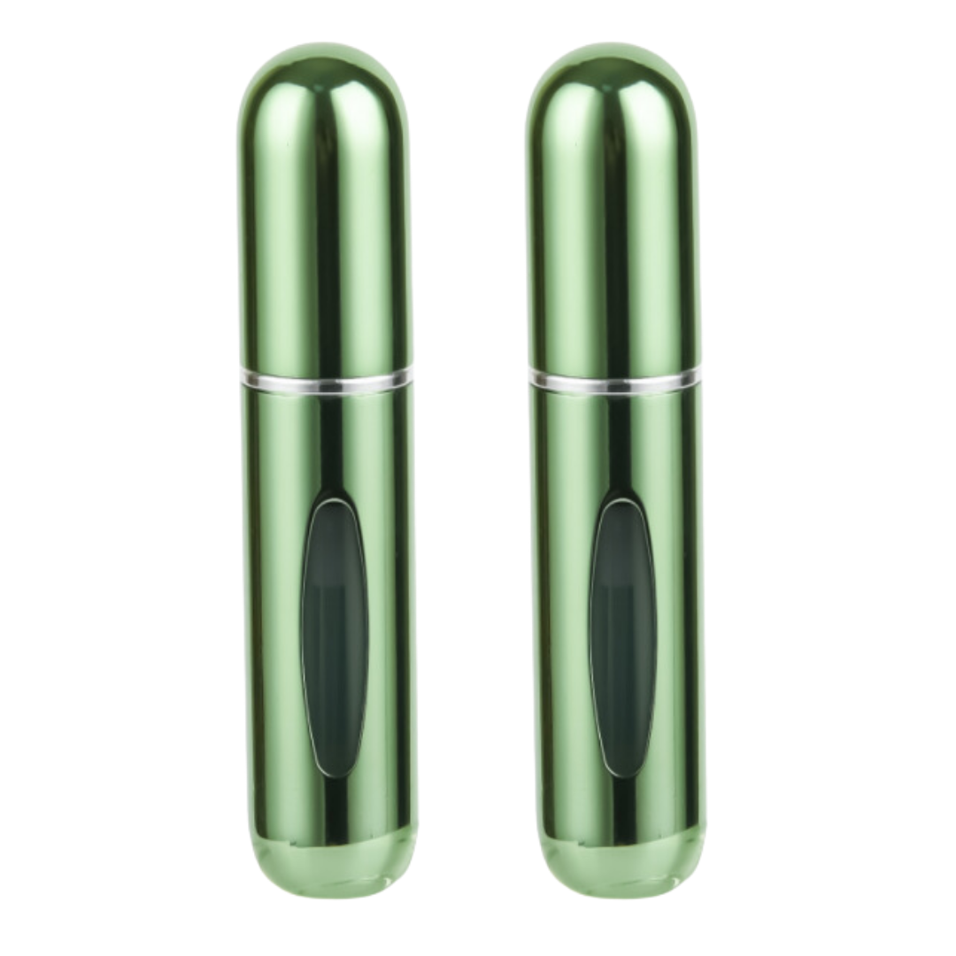 Mini Parfum Flesjes - 2-pack - Navulbaar - Reisflesjes - Parfumverstuiver - Groen afbeelding