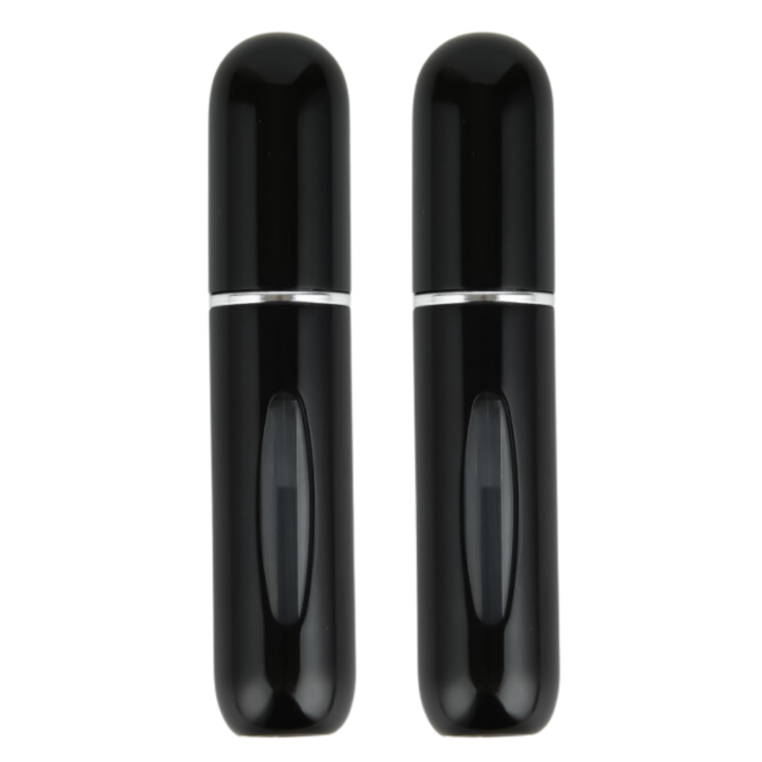 Mini Parfum Flesjes - 2-pack - Navulbaar - Reisflesjes - Parfumverstuiver - Zwart afbeelding