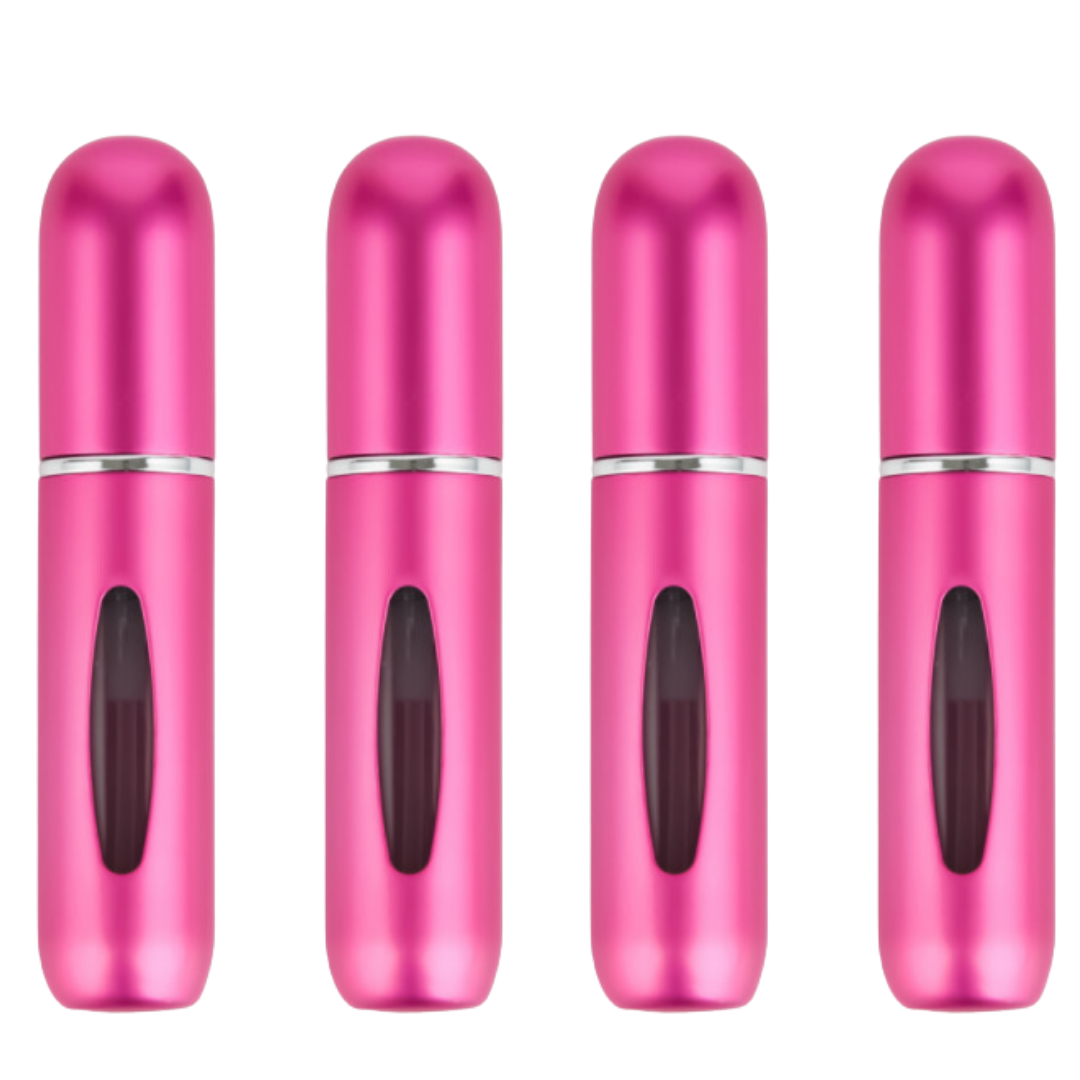 Mini Parfum Flesjes - 4-pack - Navulbaar - Reisflesjes - Parfumverstuiver - Mat Roze