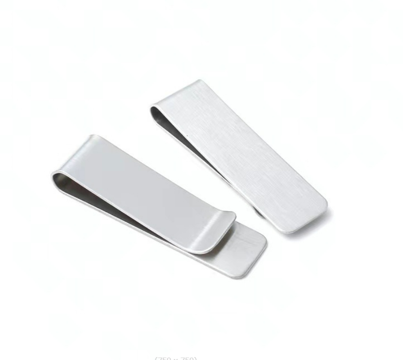 Geldclip - Slank - Pasjes en Cash - RVS - Staal - Briefgeld - Moneyclip - Zilver afbeelding