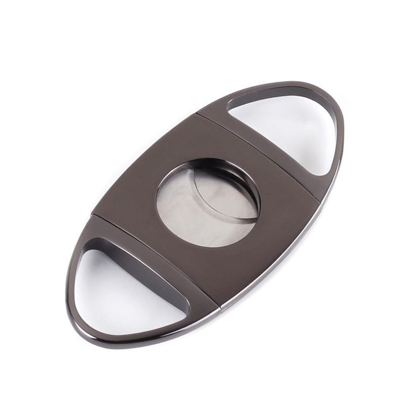 JVS Products Sigarenknipper - Sigarensnijder - Sigaar Knippen - Ovaal - Tot 22 mm dik - Roestvrij Staal - 1 stuk - Donkergrijs