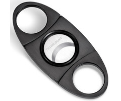 JVS Products Sigarenknipper - Sigarensnijder - Sigaar Knippen - Ovaal - Tot 22 mm dik - Roestvrij Staal - 1 stuk - Mat Zwart