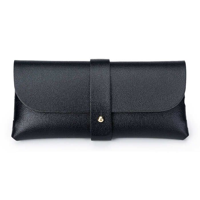 JVS Products Brillenkoker - Kliksluiting - Kunstleer - Zwart - Universeel