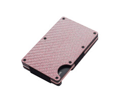 JVS Products Carbon Pasjeshouder met Geldclip - Pasjeshouder - Geldclip - RFID beveiliging - Carbon - Roze