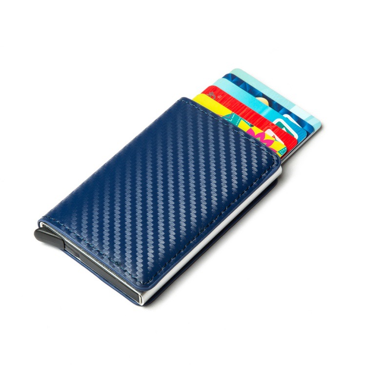 Book Case Pasjeshouder - Pasjeshouder - Kunstleer - RFID beveiliging - Book Case - Blauw