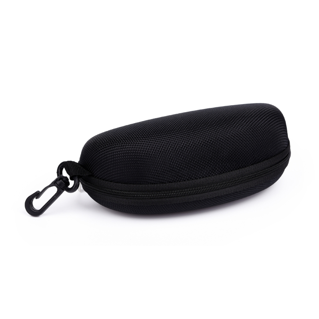 Brillenkoker - Hardcase - Ritssluiting - Met Clip - Stof - Zwart afbeelding