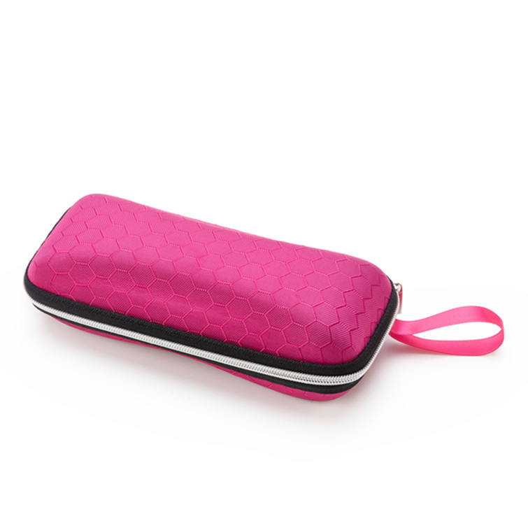 Brillenkoker - Hardcase - Ritssluiting - Met Koord - Kunststof - Roze afbeelding