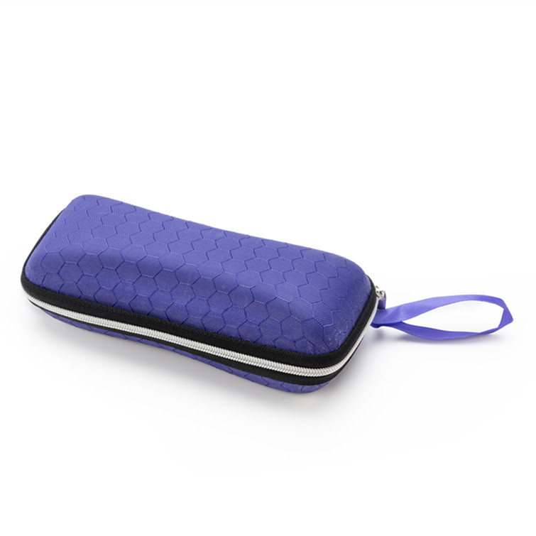 Brillenkoker - Hardcase - Ritssluiting - Met Koord - Kunststof - Paars afbeelding