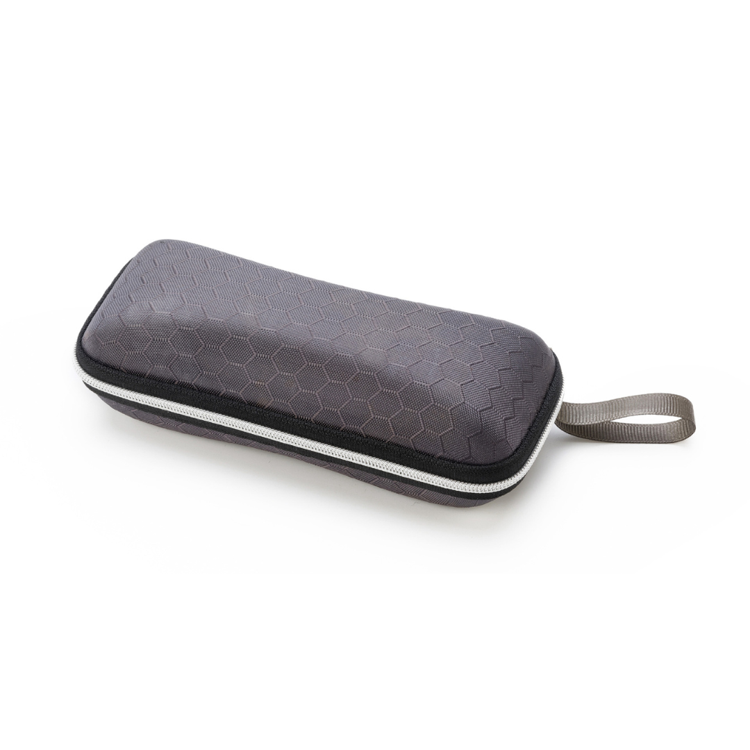 Brillenkoker - Hardcase - Ritssluiting - Met Koord - Kunststof - Grijs afbeelding