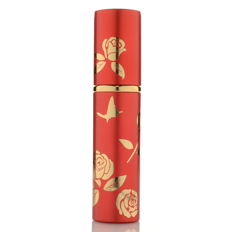 Luxe Mini Parfum Flesje - Navulbaar - Reisflesje - Parfumverstuiver - Rood / Goud