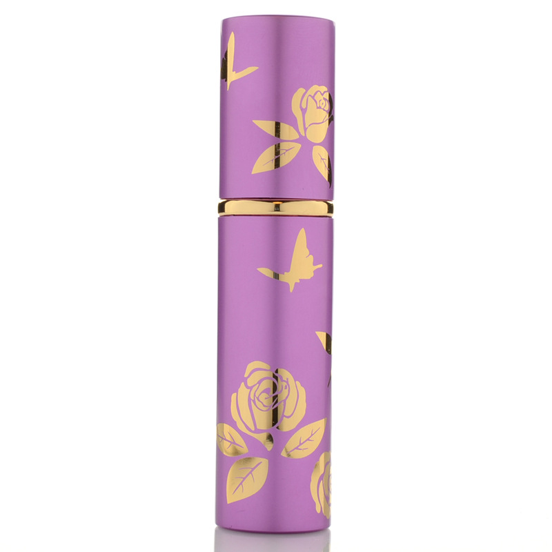 Luxe Mini Parfum Flesje - Navulbaar - 10 ml - Reisflesje - Parfumverstuiver - Paars / Goud kopen afbeelding