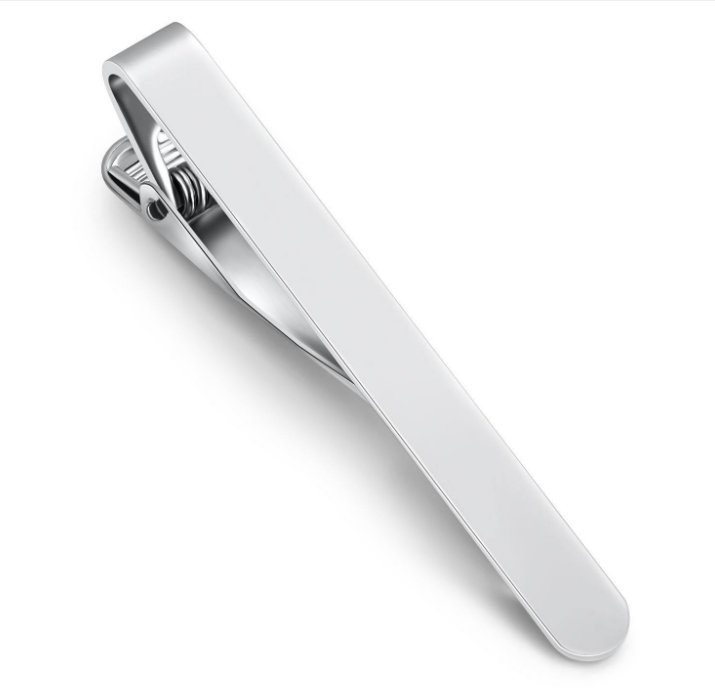 Dasspeld - Stropdas Clip - 53mm - Matte Tie Clip - Zilver afbeelding
